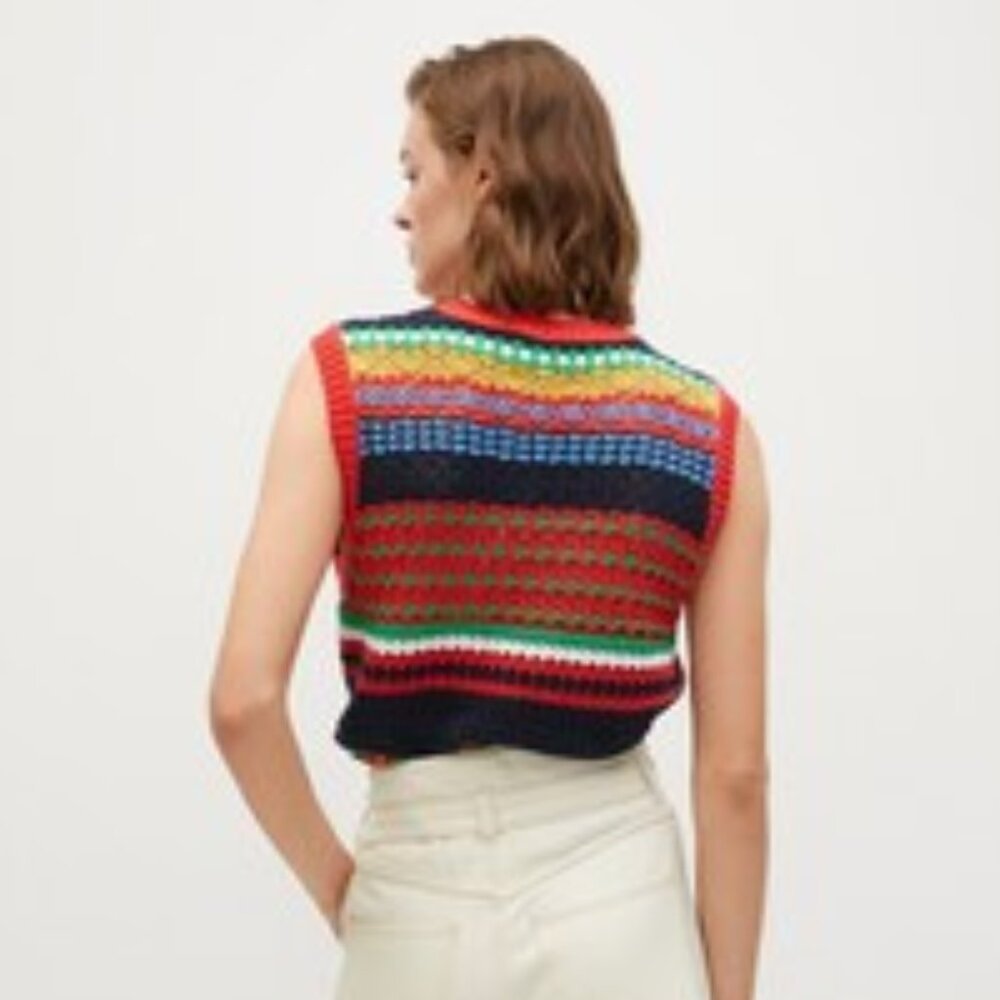 Mango Multicolor Knit Sleeveless Sweater Vest - Picture 5 of 13